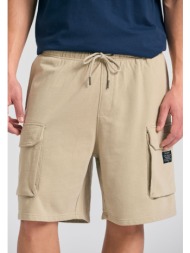 loose tapered fit αθλητική cargo βερμούδα