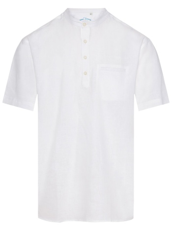 relaxed fit linen blend πουκαμίσα