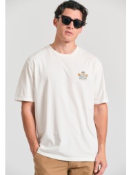 relaxed fit t-shirt με tropical τύπωμα στην πλάτη