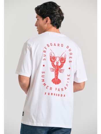 relaxed fit t-shirt με τύπωμα στην πλάτη