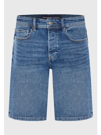 ανδρική τζιν βερμούδα με ελαφρύ ξεθώριασμα