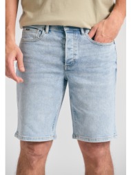 ανδρική τζιν βερμούδα με ελαφρύ ξεθώριασμα