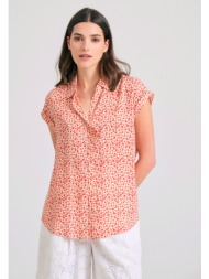 γυναικείο loose fit φλοράλ πουκάμισο από βισκόζη