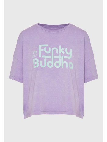 oversized garment dyed t-shirt με branded τύπωμα