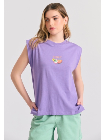 γυναικείο t-shirt με vintage τύπωμα στην πλάτη