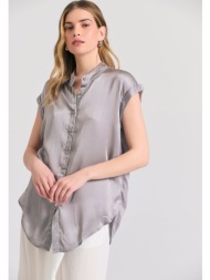 γυναικείο πουκάμισο με λαιμό mao από βισκόζη