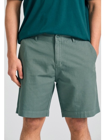 loose fit linen blend chino βερμούδα