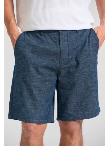 comfort fit yarn dyed chino βερμούδα με λάστιχο