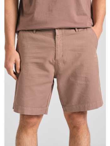 loose fit linen blend chino βερμούδα