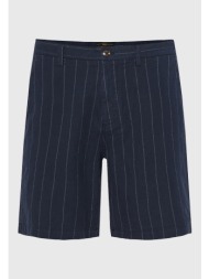 comfort fit linen blend ριγέ chino βερμούδα