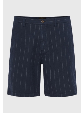 comfort fit linen blend ριγέ chino βερμούδα