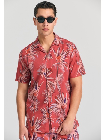 relaxed fit πουκάμισο με tropical τύπωμα