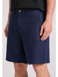 comfort fit linen blend chino βερμούδα