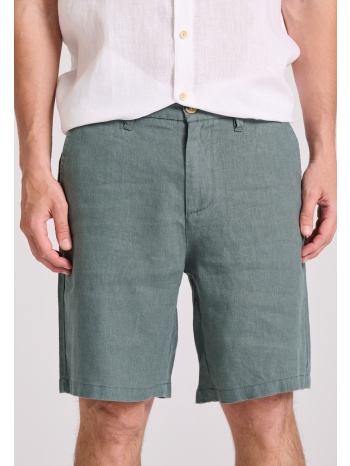 comfort fit linen blend chino βερμούδα