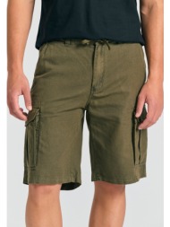 loose fit linen blend cargo βερμούδα