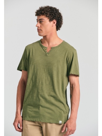 essential t-shirt με λαιμό henley garage 55.