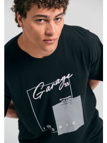 t-shirt με minimal τύπωμα garage 55.