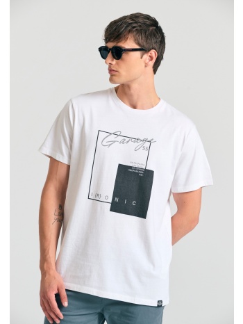 t-shirt με minimal τύπωμα garage 55.