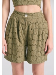 γυναικεία embroidery βερμούδα με πιέτες