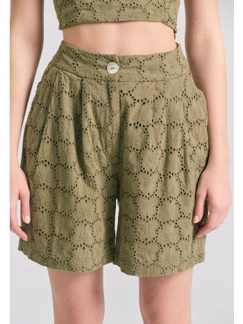 γυναικεία embroidery βερμούδα με πιέτες