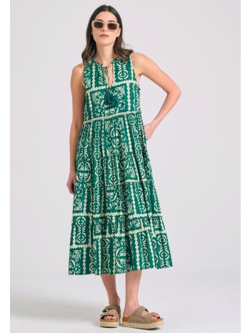 εμπριμέ midi φόρεμα σε ethnic look