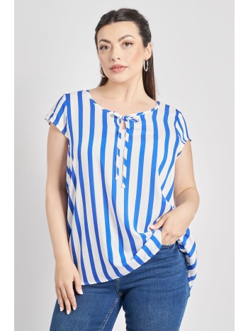 εμπριμέ μπλούζα βισκόζη με δέσιμο σε προσφορά