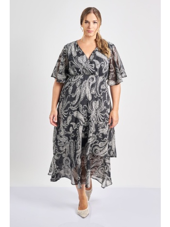 μάξι φόρεμα εμπριμέ λαχούρια με λάμψη lurex σε προσφορά