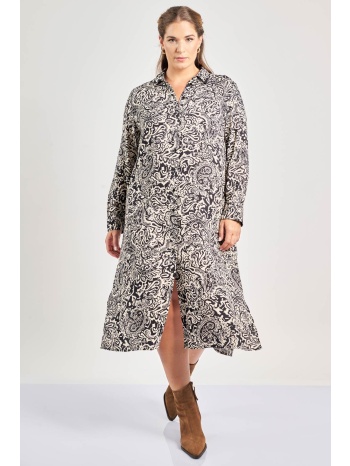 σεμιζιέ φόρεμα βισκόζη εμπριμέ λαχούρια σε προσφορά