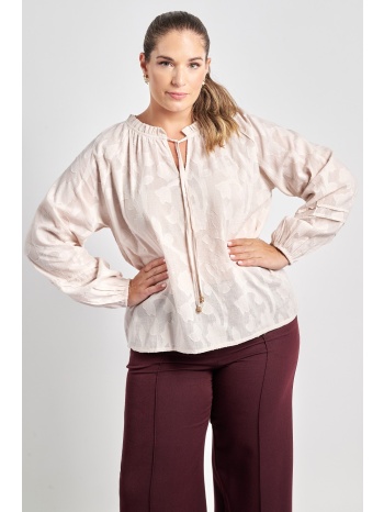 μπλούζα βαμβακερή με ανάγλυφα φλοράλ σε προσφορά