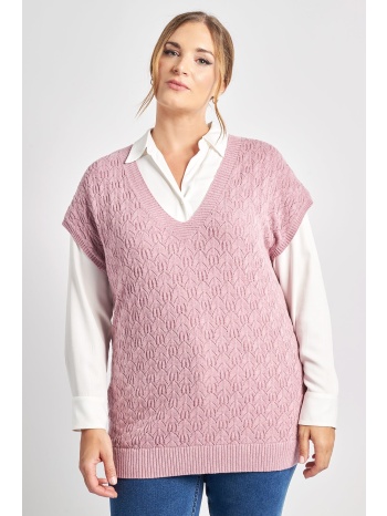 καζάκα με openwork πλεκτό μοτίβο και ριπ τελειώματα σε προσφορά