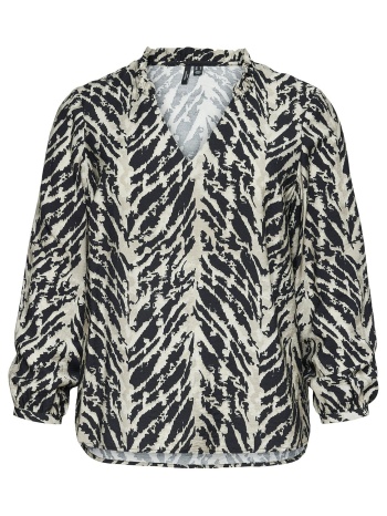 πουκάμισο με λαιμόκοψη εμπριμέ abstract vero moda σε προσφορά