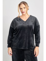 μπλούζα βελουτέ με `v` ...