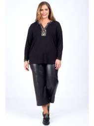 κροπ παντελόνι από δερματίνη