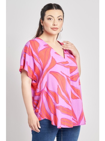 μπλούζα βισκόζη εμπριμέ με πιέτα σε προσφορά