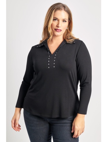 μπλούζα με v πατιλέτα και μεταλλικές λεπτομέρειες σε προσφορά