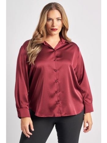 σατέν πουκάμισο με γιακά και κουμπιά