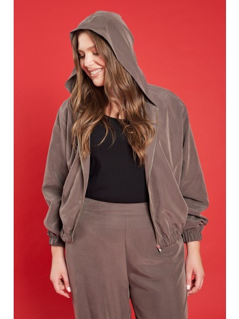 prbt bomber τζάκετ modal-cupro με κουκούλα σε προσφορά