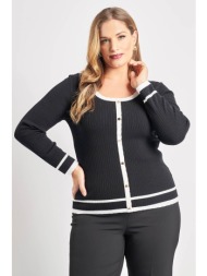 μπλούζα πλεκτή δίχρωμη ...