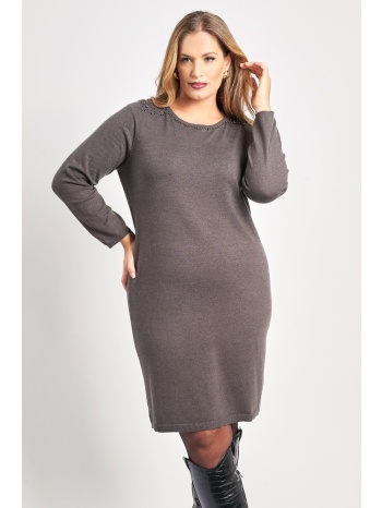 πλεκτό φόρεμα με πέρλες στους ώμους σε προσφορά