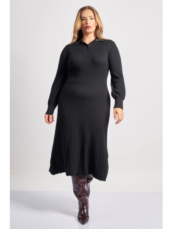 φόρεμα πλεκτό ριπ με γιακά polo σε προσφορά