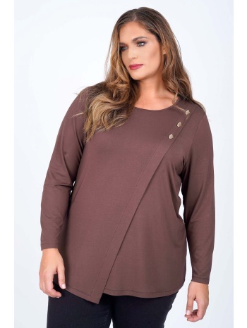 μπλούζα ζέρσεϋ βαμβακερή με ασύμμετρο σχέδιο σε προσφορά