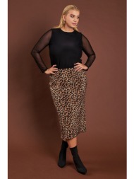 prbt mίντι φούστα σατινέ animal print