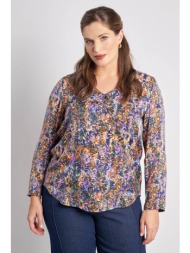 μπλούζα σατέν σε εμπριμέ φλοράλ