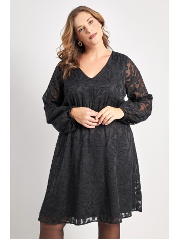 μίντι φόρεμα ανάγλυφο φλοράλ chiffon σε προσφορά