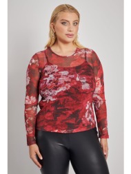 prbt μπλούζα ημιδιάφανη εμπριμέ