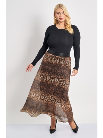 μάξι πλισέ φούστα σε animal εμπριμέ σε προσφορά