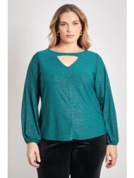 lurex μπλούζα με άνοιγμα στο ντεκολτέ
