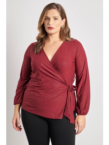 κρουαζέ μπλούζα με δέσιμο και lurex σε προσφορά