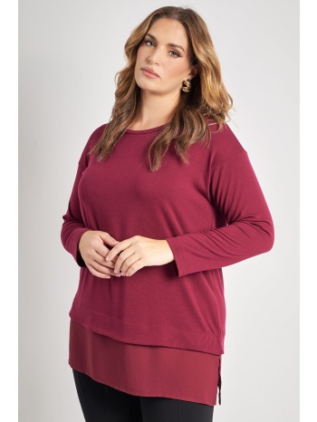 πλεκτή μπλούζα με chiffon στο τελείωμα σε προσφορά