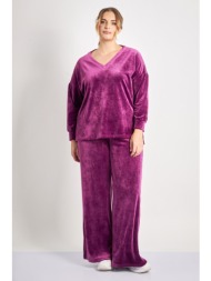 βελούδινο παντελόνι wide ...